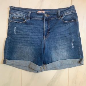 Juicy Couture Los Angeles Denim Blue Shorts, Size 10, Distressed Style
